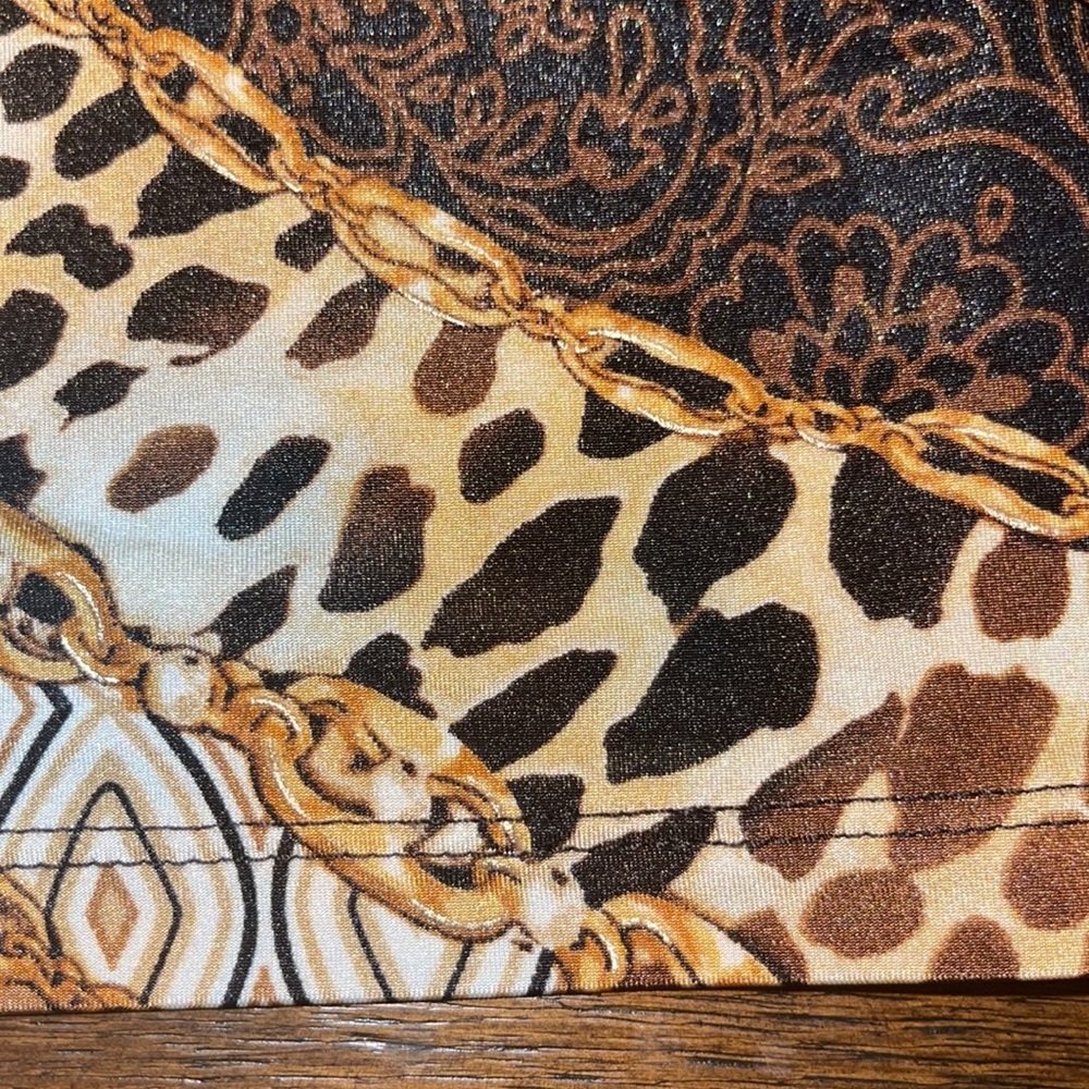 Cache Chain Animal Print Knot Front Top Size M - image 7